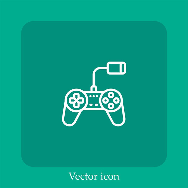 controlador vector icono lineal icon.Line con carrera editable - Vector, imagen