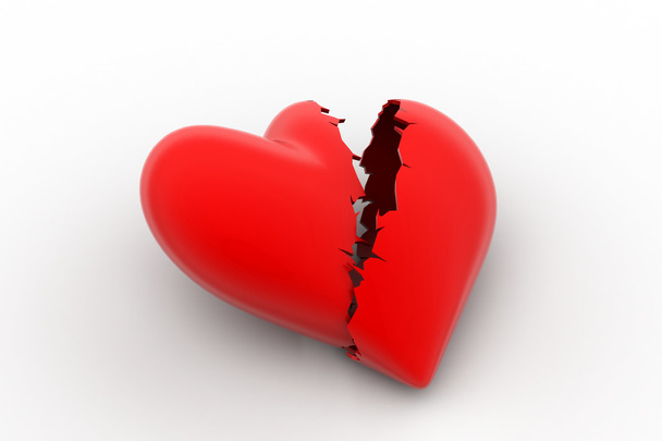 Broken heart sign, loss of love concept - Foto, afbeelding