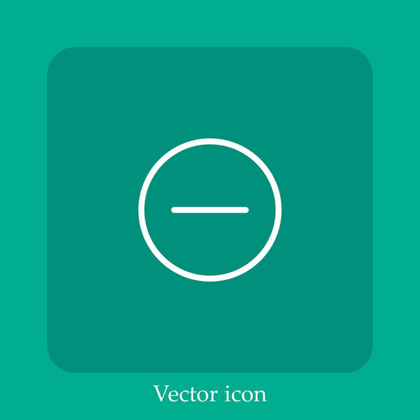 mínusz vektor ikon lineáris ikon.Vonal szerkeszthető stroke - Vektor, kép