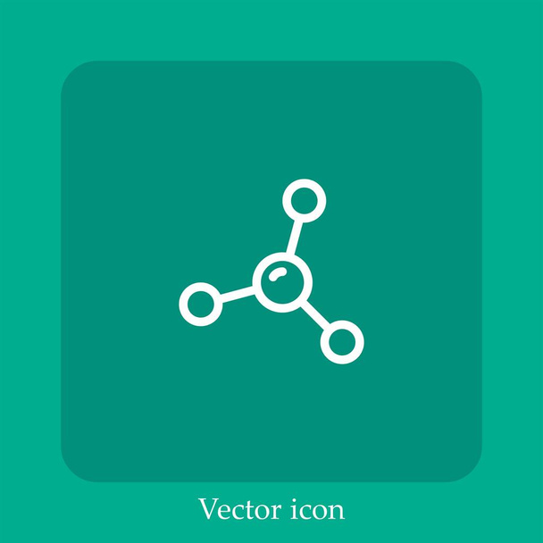 Molekül vektör doğrusal simgesi. Düzenlenebilir vuruş çizgisi - Vektör, Görsel