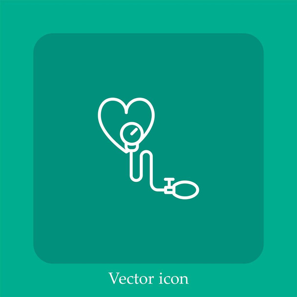 icono de vector tensiómetro icon.Line lineal con carrera editable - Vector, Imagen
