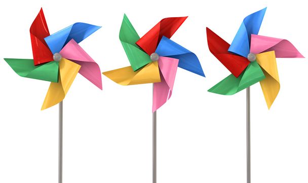 barevné pinwheels izolované - Fotografie, Obrázek