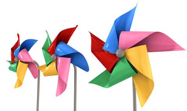 barevné pinwheels izolované - Fotografie, Obrázek