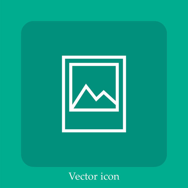 icona vettoriale fotografica icon.Line lineare con tratto modificabile - Vettoriali, immagini