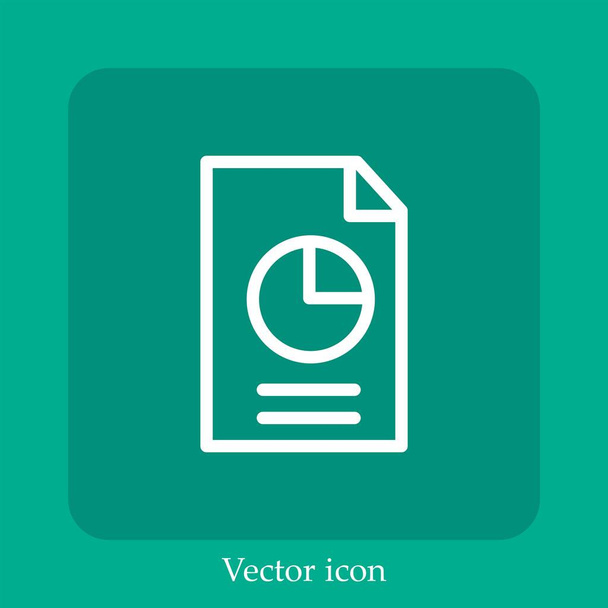 taart grafiek vector pictogram lineair icon.Line met bewerkbare slag - Vector, afbeelding