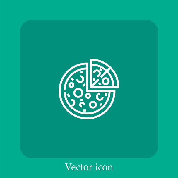 pizza vector icon linear icon.Line with Editable stroke - Vector, Image