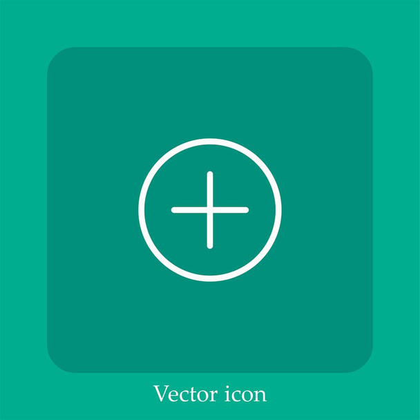 plus vektor ikon lineáris ikon.Vonal szerkeszthető stroke - Vektor, kép