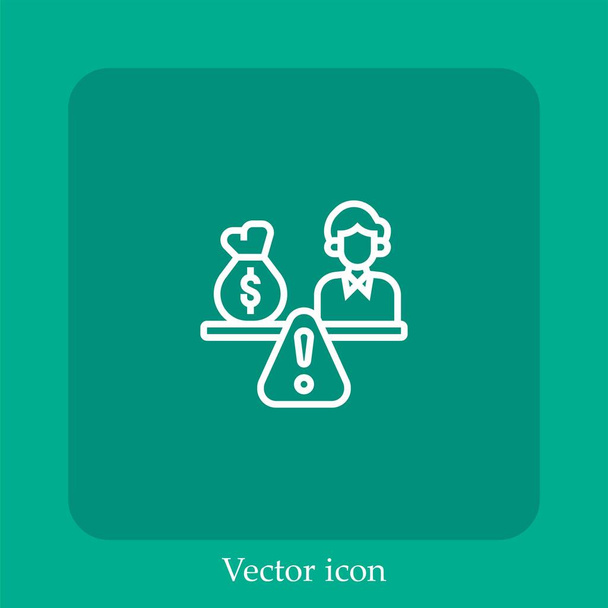 icono de vector de equidad icon.Line lineal con carrera editable - Vector, imagen