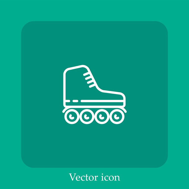 ícone vetorial skate linear icon.Line com curso Editável - Vetor, Imagem