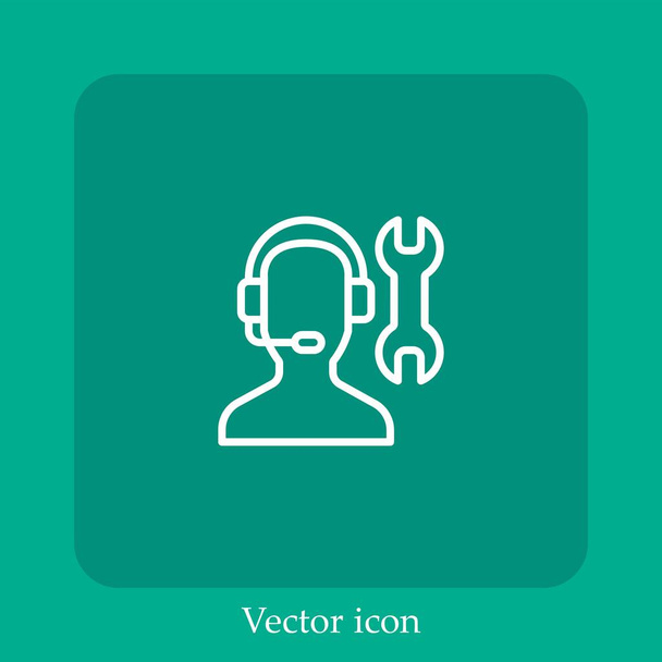 suporte ícone vetor linear icon.Line com curso editável - Vetor, Imagem