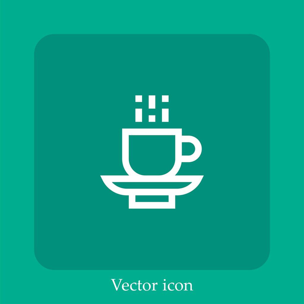 kávécsésze vektor ikon lineáris ikon.Vonal szerkeszthető stroke - Vektor, kép