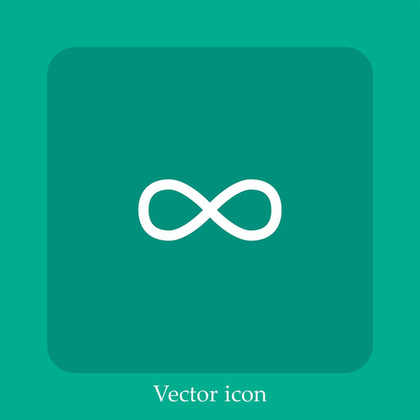 infinity vector pictogram lineair icon.Line met bewerkbare slag - Vector, afbeelding