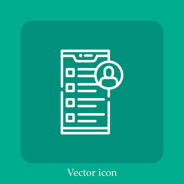 icono de vector de encuesta icon.Line lineal con carrera editable - Vector, Imagen