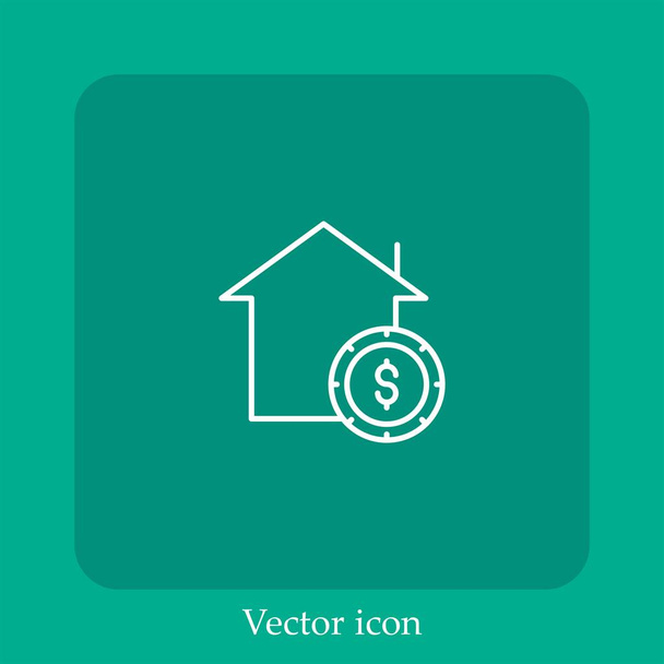 investir icône vectorielle icône linéaire.Ligne avec course modifiable - Vecteur, image