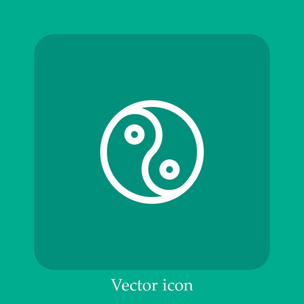 icona vettoriale yin yang icon.Line lineare con ictus modificabile - Vettoriali, immagini
