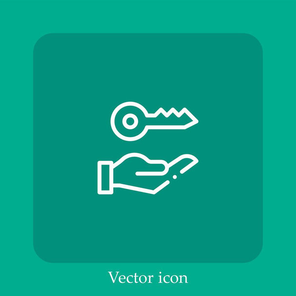 Schlüsselvektorsymbol lineare icon.Line mit editierbarem Strich - Vektor, Bild