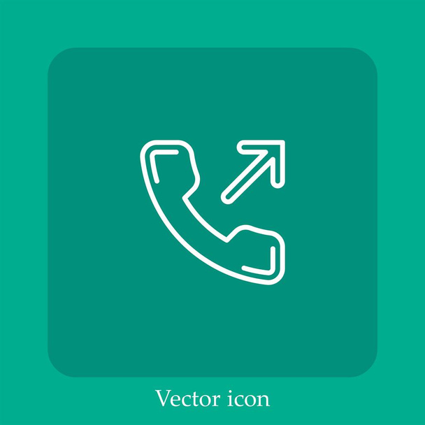 telefon vektor ikon lineáris ikon.Line szerkeszthető stroke - Vektor, kép