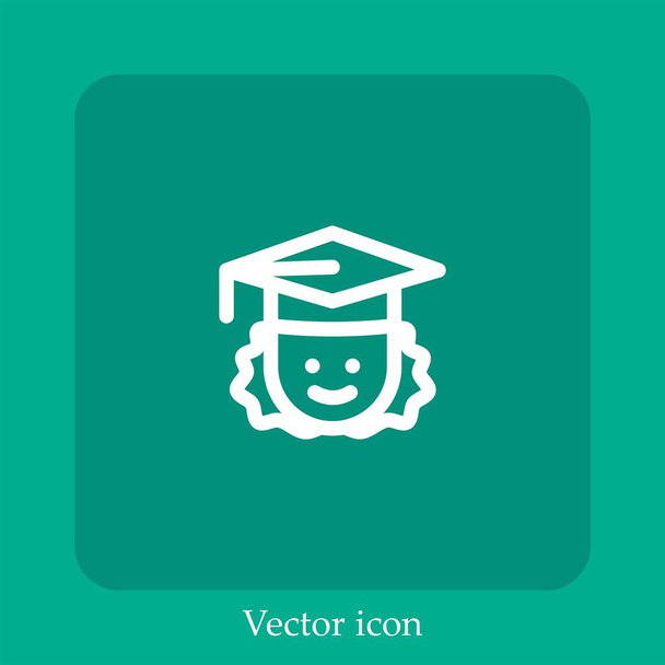 icône vectorielle graduée icône linéaire.Ligne avec trait modifiable - Vecteur, image