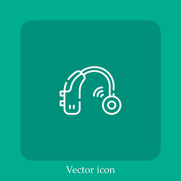 icona vettoriale dell'apparecchio acustico icon.Line lineare con ictus modificabile - Vettoriali, immagini