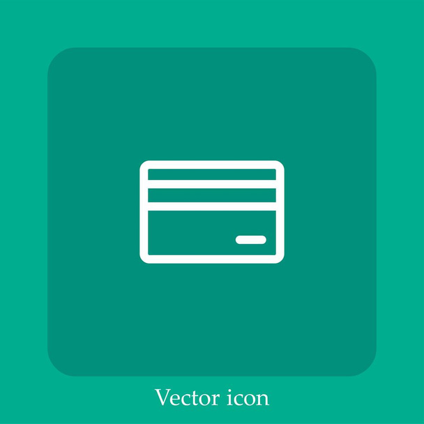 ikona wektora karty kredytowej ikona liniowa.Linia z edytowalnym pociągnięciem - Wektor, obraz