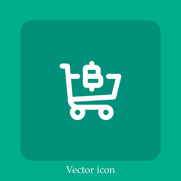 carro de la compra icono vector icon.Line lineal con carrera editable - Vector, imagen