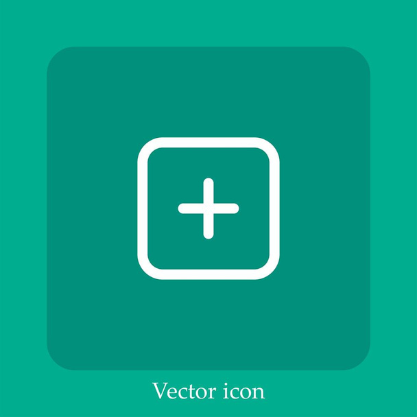Vektor-Symbol lineare icon.Line mit editierbarem Strich hinzufügen - Vektor, Bild