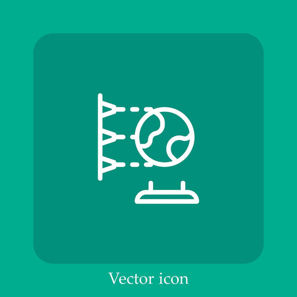 d tulostimen vektori kuvake lineaarinen icon.Line muokattavissa aivohalvaus - Vektori, kuva