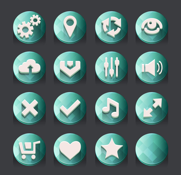Blue web icons collection - Vector, Image