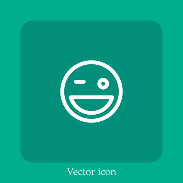 vigyorgó vektor ikon lineáris ikon.Line szerkeszthető stroke - Vektor, kép