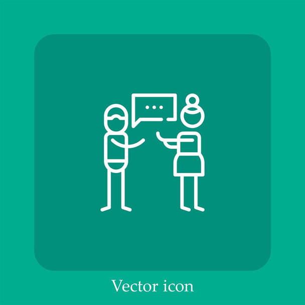 icône vectorielle d'incrédulité icône linéaire.Ligne avec course modifiable - Vecteur, image