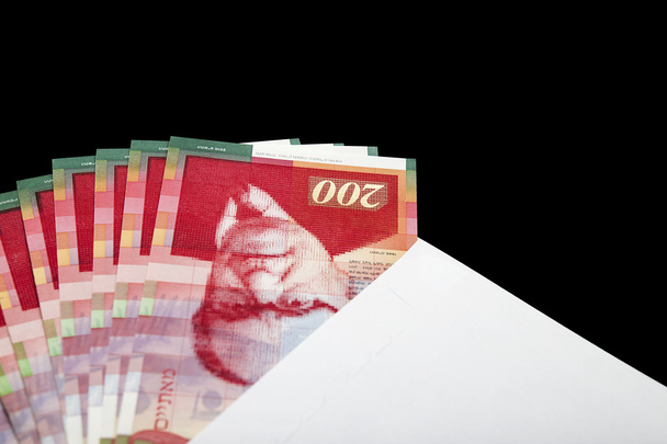 Umschlag mit Geld, 200-Euro-Scheine - Foto, Bild
