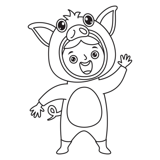 Line Art Design For Kids Coloring Page - Vector, Image