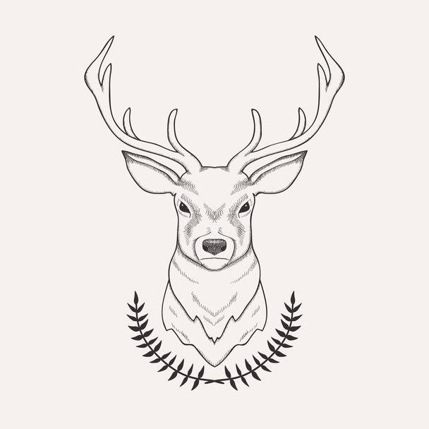 ベクトル手鹿と月桂樹の描き下ろしイラスト - ベクター画像