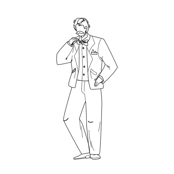 Tuxedo і метелик краватка носити молодий чоловік вектор
 - Вектор, зображення