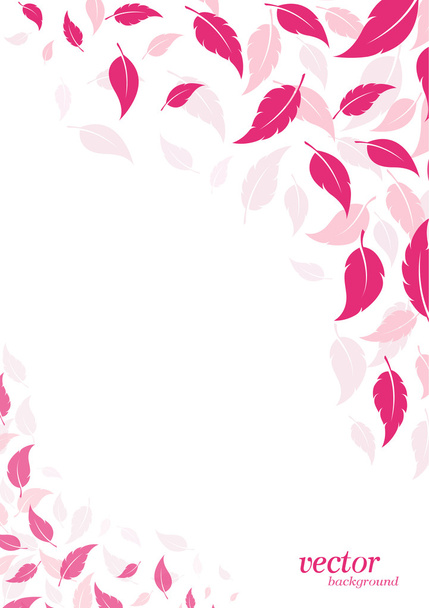 あなたのテキストのための場所で抽象的なピンクの葉の背景. - ベクター画像