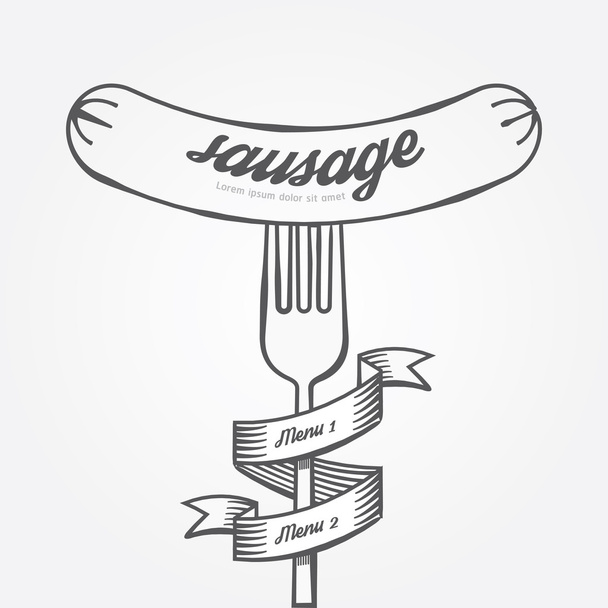 Menu de saucisses doodle dessiné
 - Vecteur, image