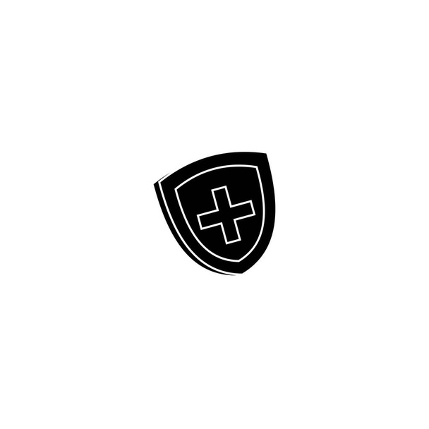 Icona dello scudo medico stile glifo. illustrazione vettoriale - Vettoriali, immagini