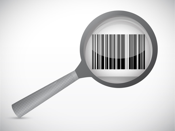 magnify glass and barcode ups. illustration - Foto, afbeelding