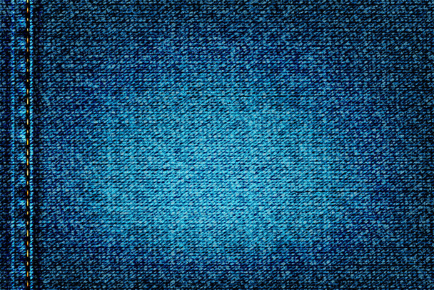 Denim rectangular background.Blue rough vector texture zwith threads. - Vector, Image