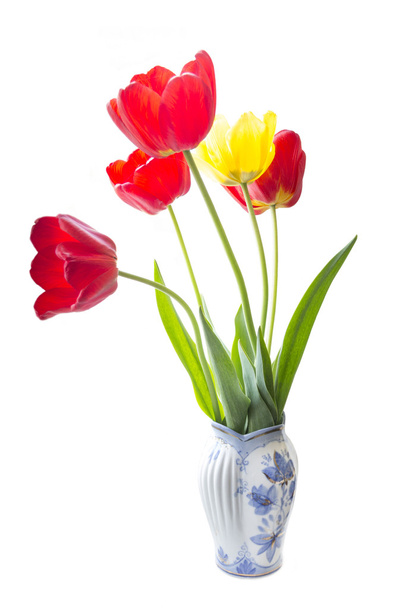 Bouquet of tulips in a vase - Fotoğraf, Görsel