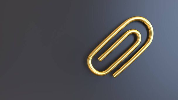 3d renderizar clip de papel símbolo de oro - Foto, imagen