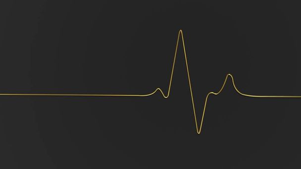 3D іконка золотої частоти серцевих скорочень на чорному тлі
 - Фото, зображення