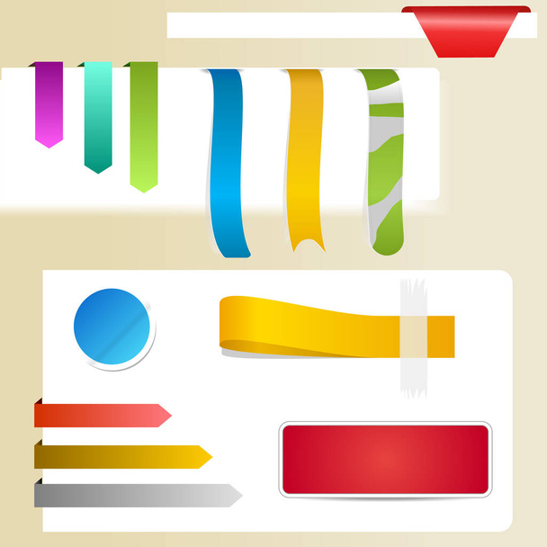 Page Stickers, bookmarks, label set. Kolekce Template Blank prvků pro váš design. Ilustrace Jpeg. - Fotografie, Obrázek