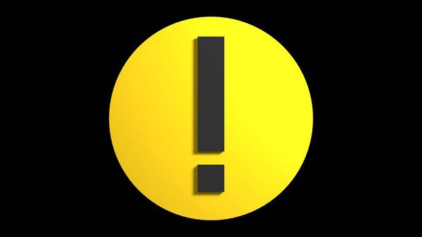 3Dレンダリング黄色の警告シンボル - 写真・画像