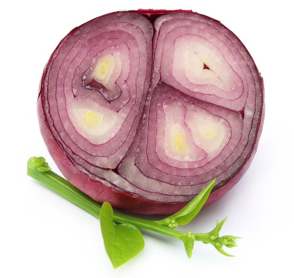 Sliced onion with malabar spinach - Photo, Image