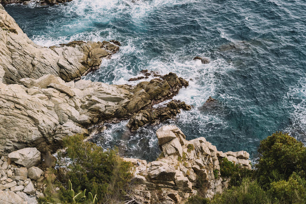Image of a Mediterranean cliff on the European coast. Nature concept - Fotó, kép