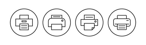 Print icoon set. printer pictogram vector.  - Vector, afbeelding