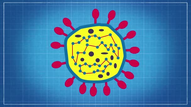 Virus classification - naming viruses and placing them into a taxonomic system  animation on blueprint background - Footage, Video