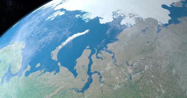 Karazee in de planeet aarde, vanuit de ruimte gezien vanuit de lucht - Video