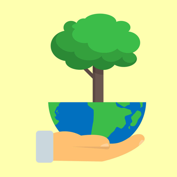 vector illustration of environmental protection in flat style - ベクター画像